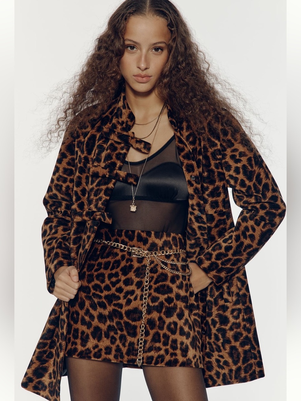 Avec Les Filles Leopard Print Mini Skirt - Brown